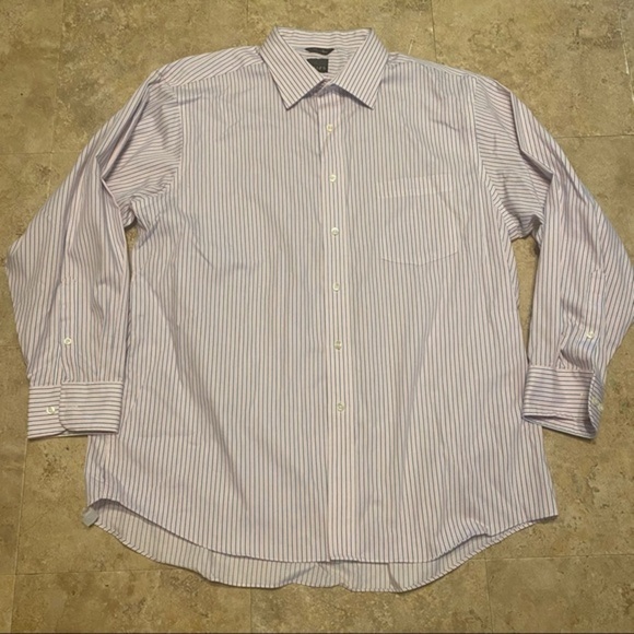 Chaps‎ non-iron 17.5 pinstriped button up shirt - Picture 1 of 7